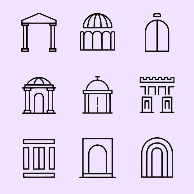 Uniek architectuur element Creatieve architectuur lijn kunst vector