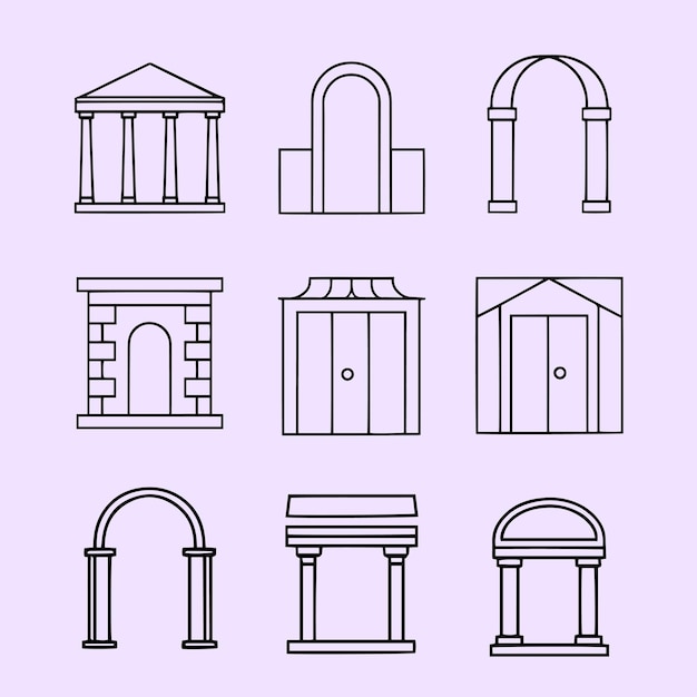 Uniek architectuur element Creatieve architectuur lijn kunst vector