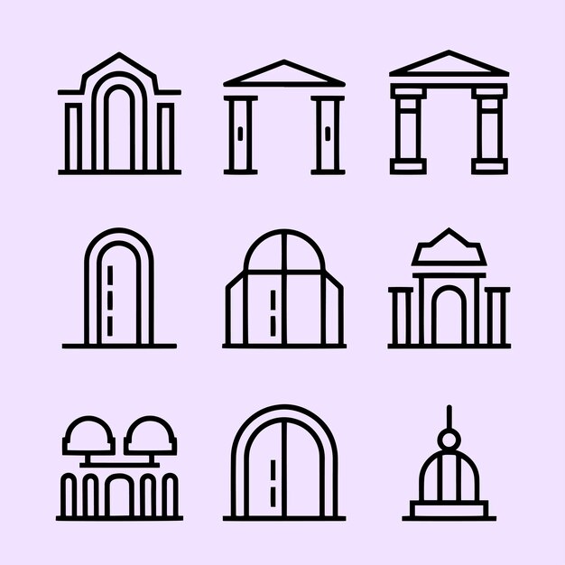 Uniek architectuur element Creatieve architectuur lijn kunst vector