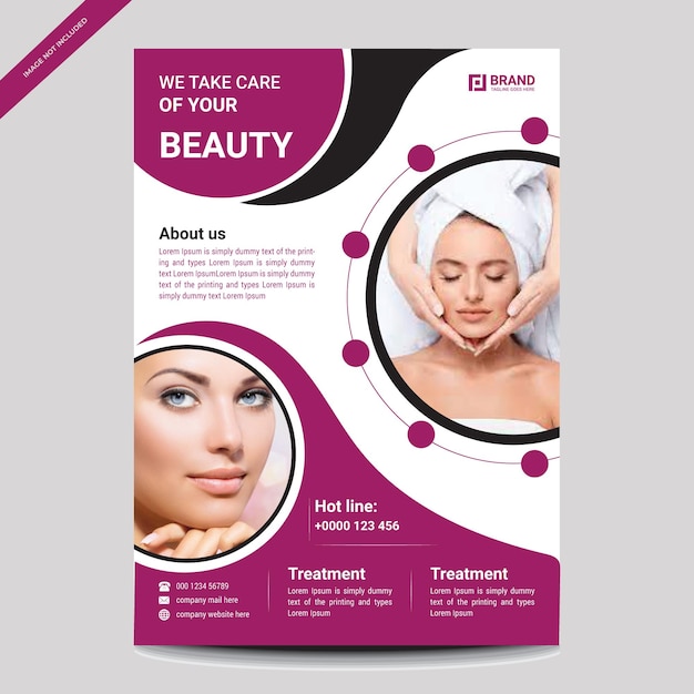 Vector uniek beauty flyer-ontwerp met een goede uitstraling