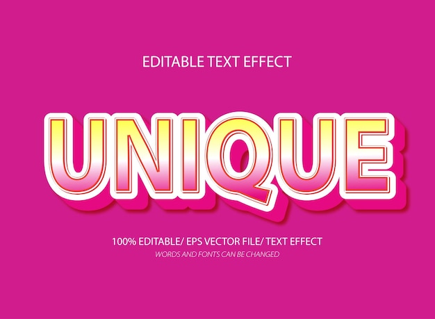 Uniek bewerkbaar tekst-effect en bewerkbare tekststijl