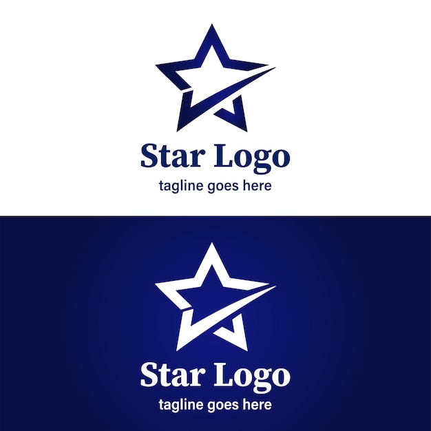 Uniek blauw gradiënt ster logo vector ontwerp