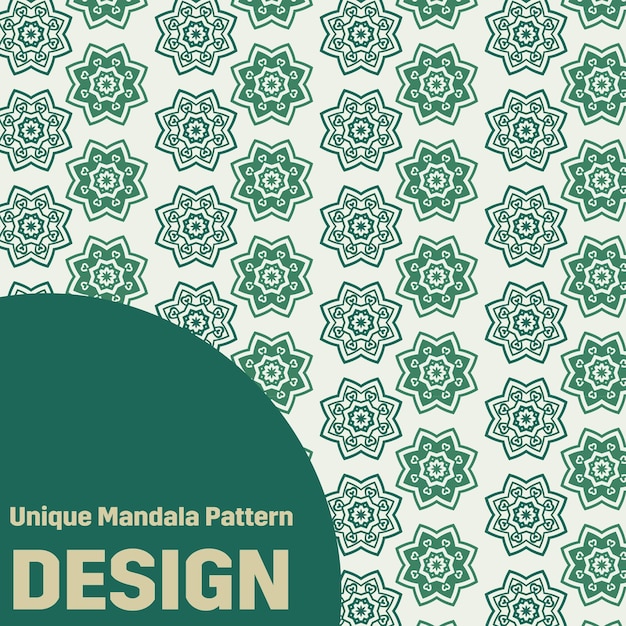 Vector uniek donkergroen mandala-patroonontwerp