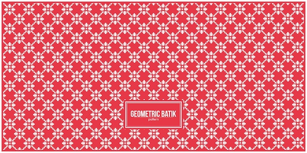 uniek geometrisch batikpatroon met rode achtergrond