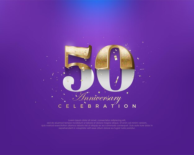 Uniek klassiek nummer 50e voor een jubileumfeest met een luxueus ontwerp Premium vector voor posterbanner feestgroet