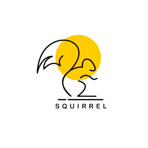 Uniek lijntekeningen eekhoorn logo-ontwerp