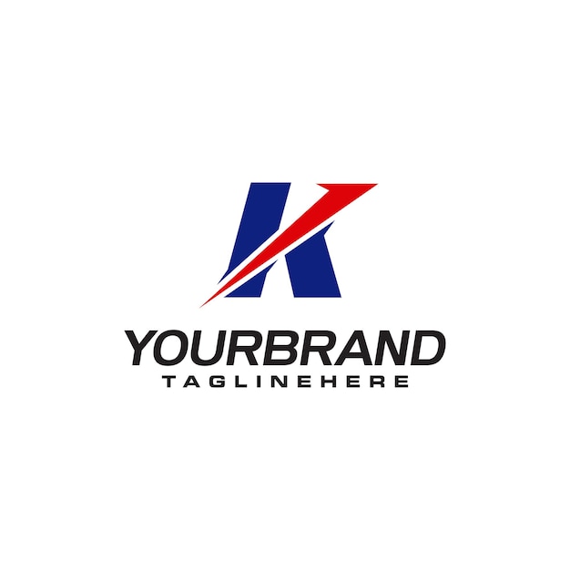 Uniek logo dat de letter K vormt, past bij uw bedrijfslogo inspiratie K