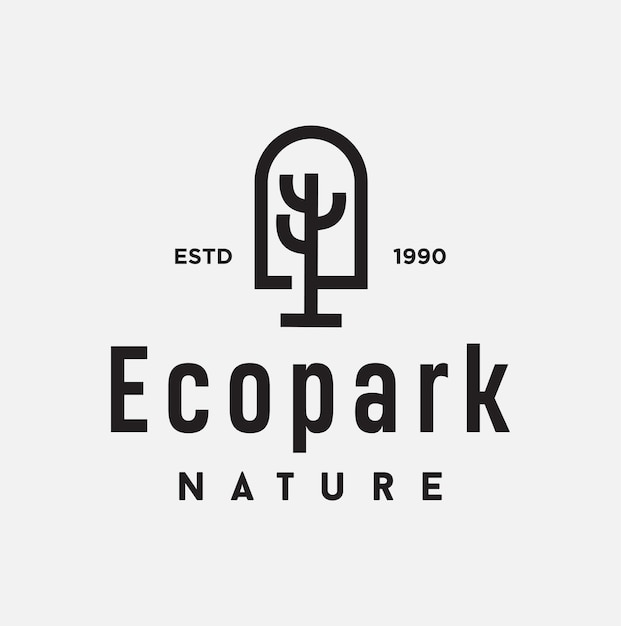 Uniek park logo ontwerp natuur organisch