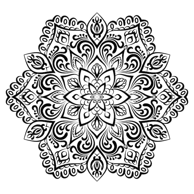 Uniek zwart-wit siermandala kleurboek.