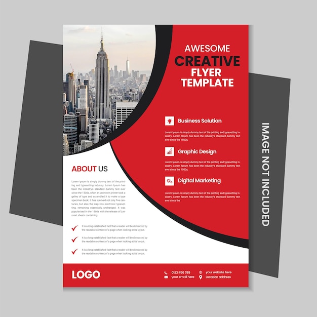 Unieke corporate vector flyer en a4 brochure sjabloonontwerp