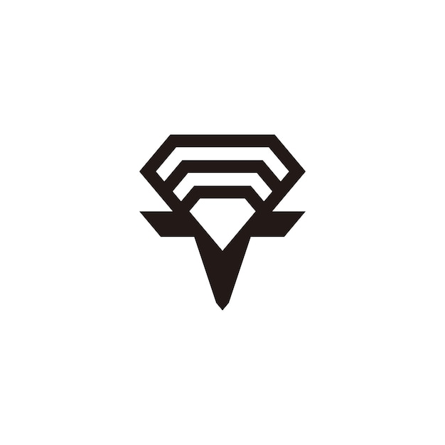Unieke diamant herten logo sjabloon