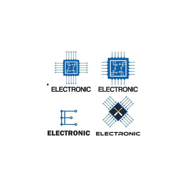 unieke elektronische service logo vectorafbeelding