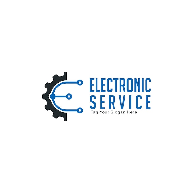 unieke elektronische service logo vectorafbeelding