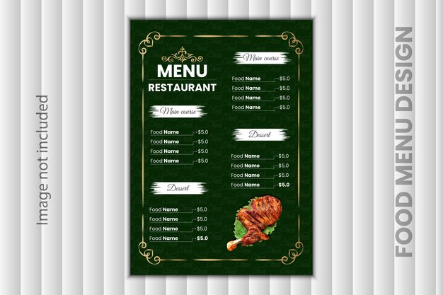 Unieke en luxe voedselmenu ontwerpsjabloon