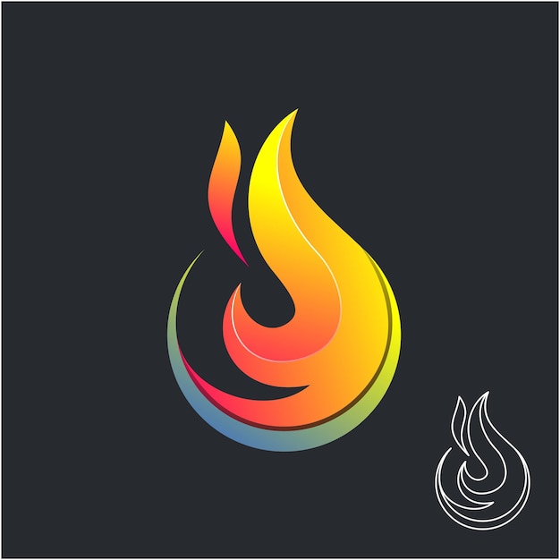 Unieke Fire Flame Logo-sjabloon