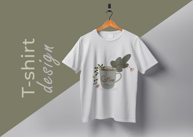 Vector unieke koffiekop tshirt ontwerp vectorbestand