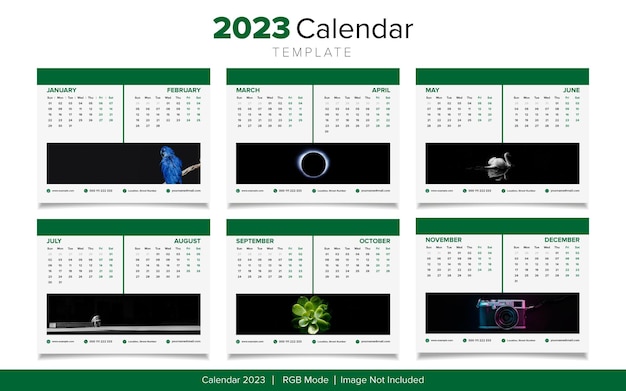 Unieke ontwerpsjabloon voor bureaukalender