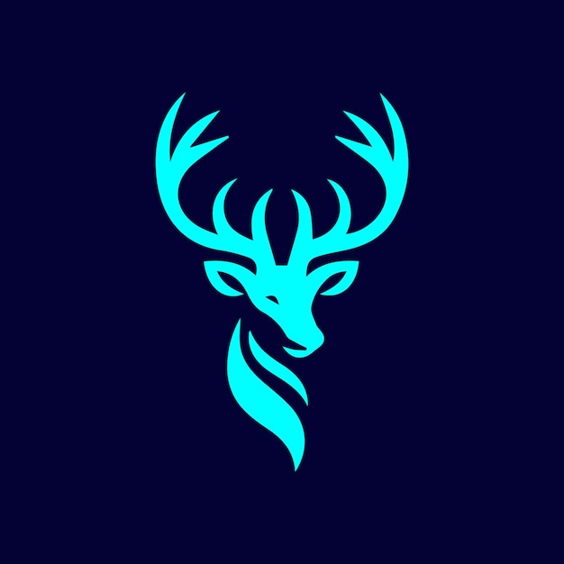 unieke stijl premium kwaliteit herten vector logo ontwerp