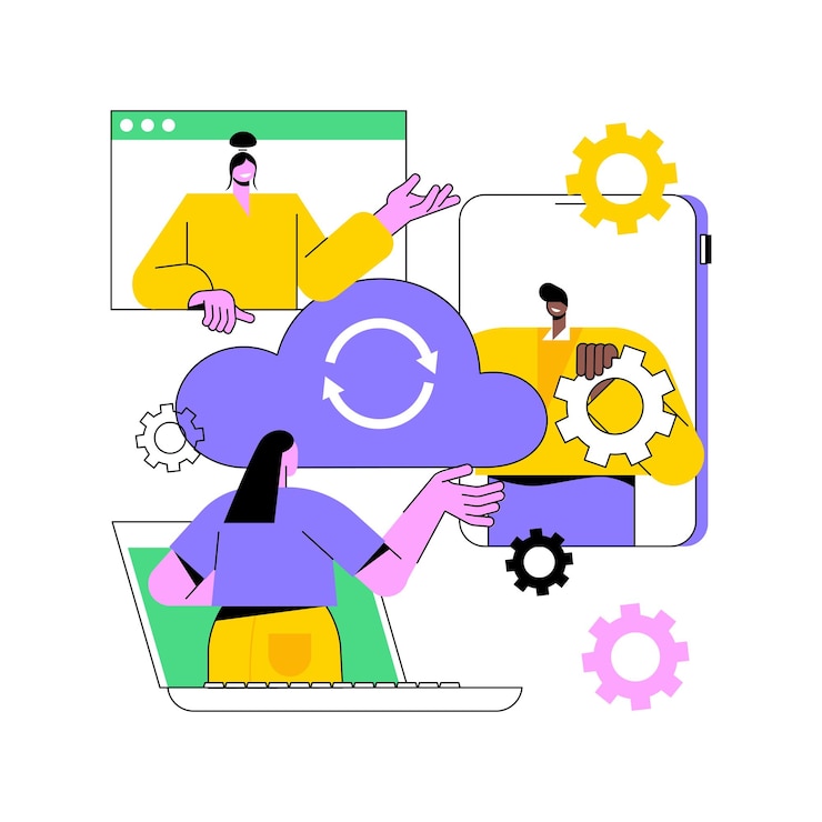 Vector unified communication abstract concept vector illustration