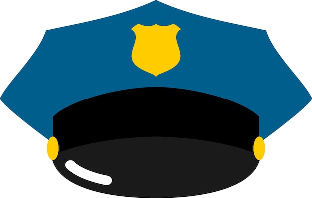 Uniform Cap of Police Officer Policewoman Cop Icon in Flat Style