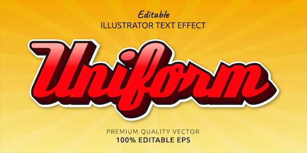 Uniform editable text style effect