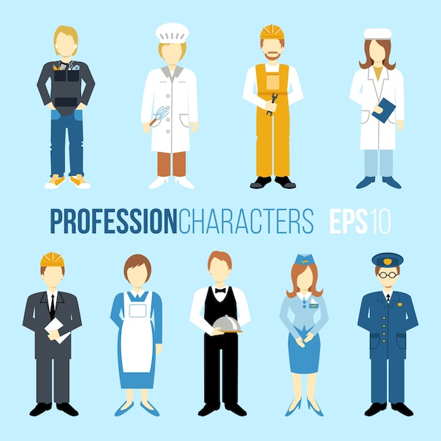 Uniforms of different professions