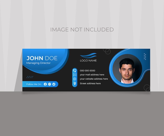 Uniqe background email signature design template