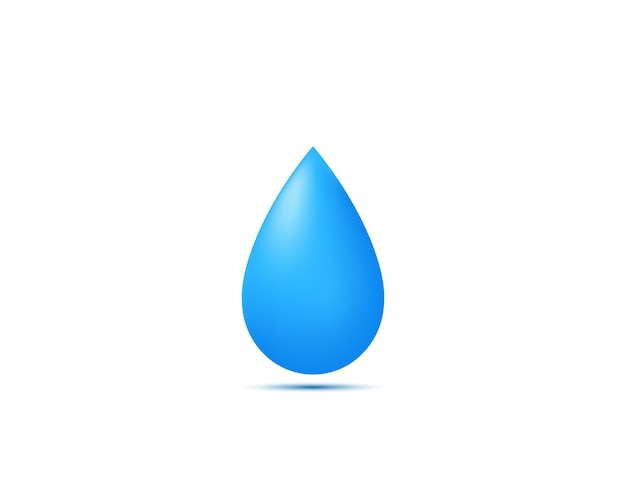 unique 3d render blue water drop icon isolated on vector