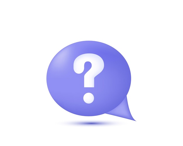 Vector unique 3d speech bubble question mark faq support isolated on vector