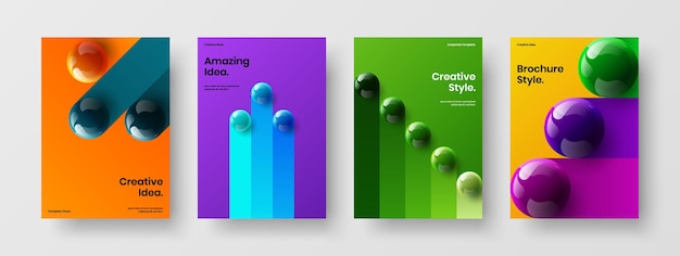 Unique 3D spheres corporate cover template composition