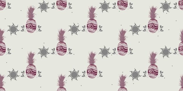 독특한 추상적인 여름 파인애플 과일 원활한 패턴 배경