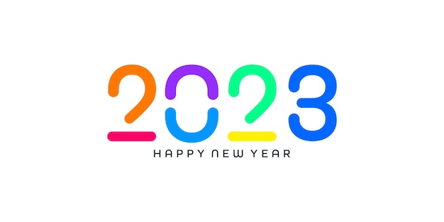 ユニークでシンプルな2023ナンバーデザイン明けましておめでとうございます2023