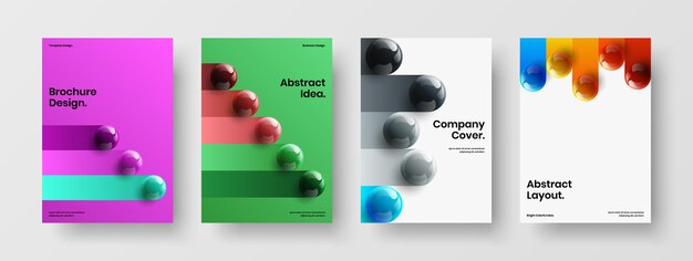 Unique annual report design vector layout bundle