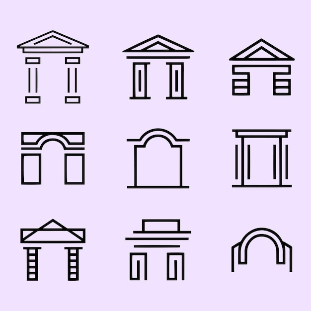 Unique architecture element Creative architecture line art vector