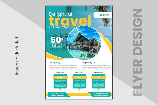 unique and attractive travel flyer design template