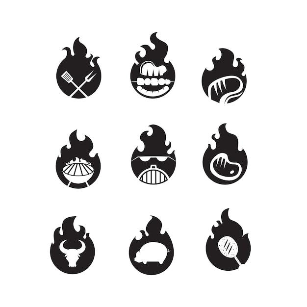 Collezione unica del logo del barbecue