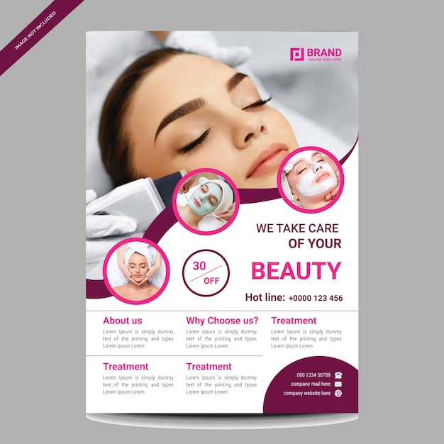 Design unico beauty flyer con un bell'aspetto