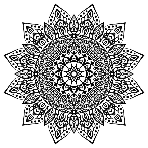 Unique black and white Ornamental Mandala Coloring Book.