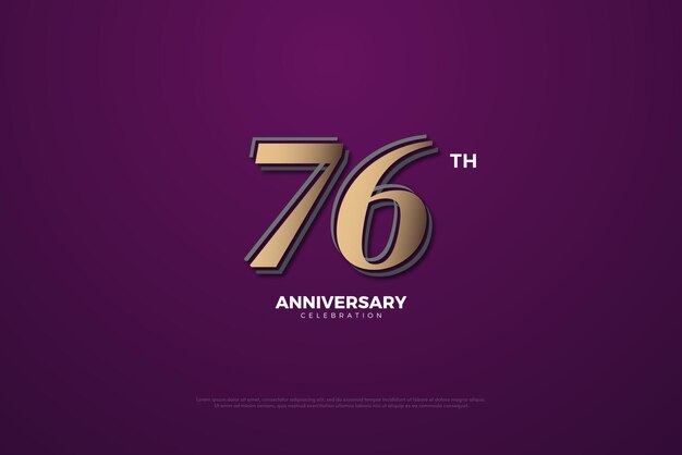 Unique brown numbers for 76th anniversary celebration banner