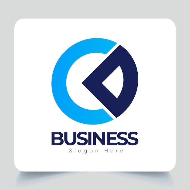 Unique business c and d letter logo template design, creative concept with two color premium vector.