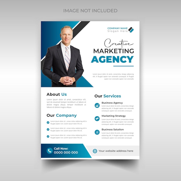 Unique business flyer design template for marketing agency