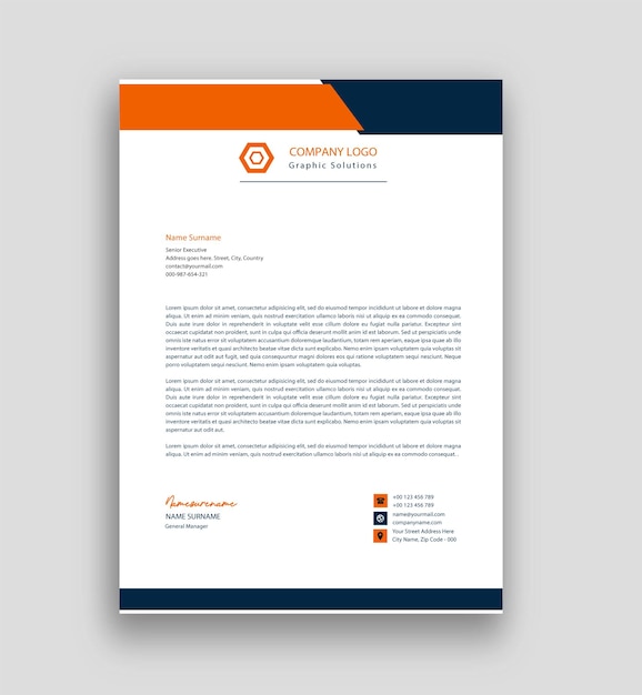 Unique business letterhead template free vector