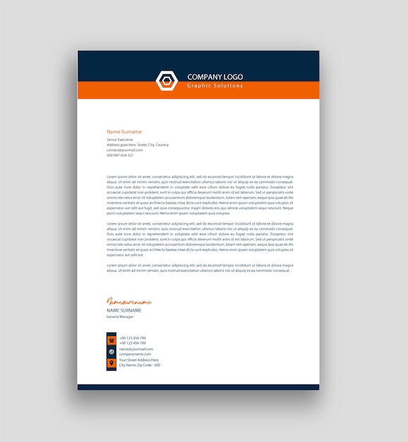 Unique business letterhead template free vector