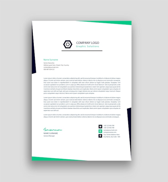 Unique business letterhead template Free vector