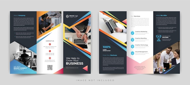 Уникальный шаблон дизайна бизнес-брошюры trifold