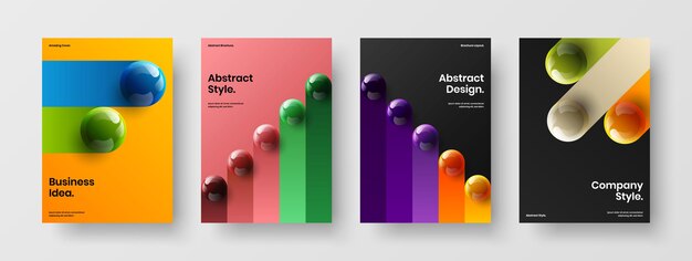 Unique catalog cover A4 vector design illustration set