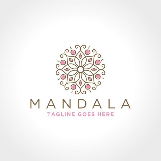 Unique Circular logo illustration. Mandala flat icon for your business. Ayurveda, spa, yoga company