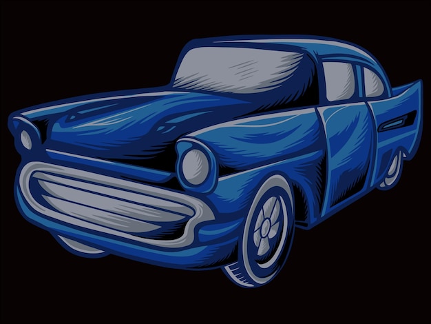 Vector unique classic car vector design color editable