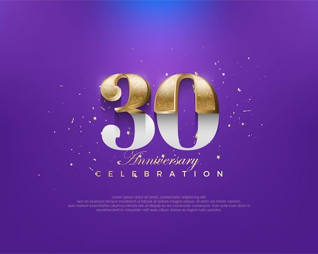 Unique classic number 30th for an anniversary celebration with a luxurious design premium vector for poster banner celebration greeting