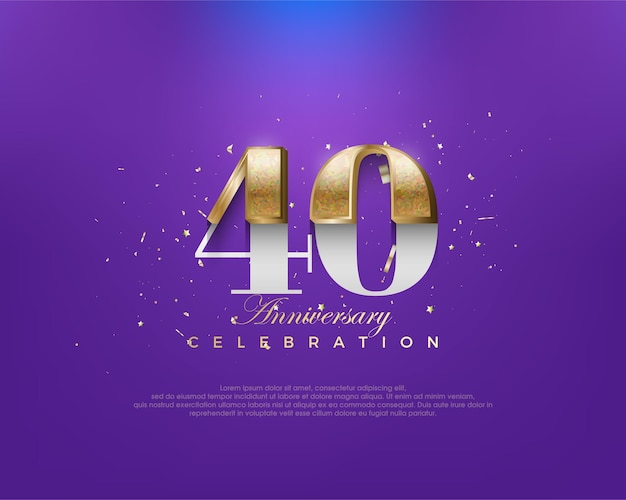 고급스러운 디자인으로 기념일 축하를 위한 독특한 클래식 숫자 40th 포스터 배너 축하 인사를 위한 프리미엄 터